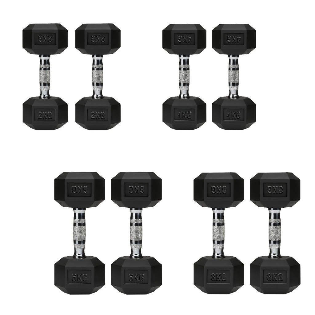 Hex Dumbbell Set 4 Pair with A5 Tier Rack
