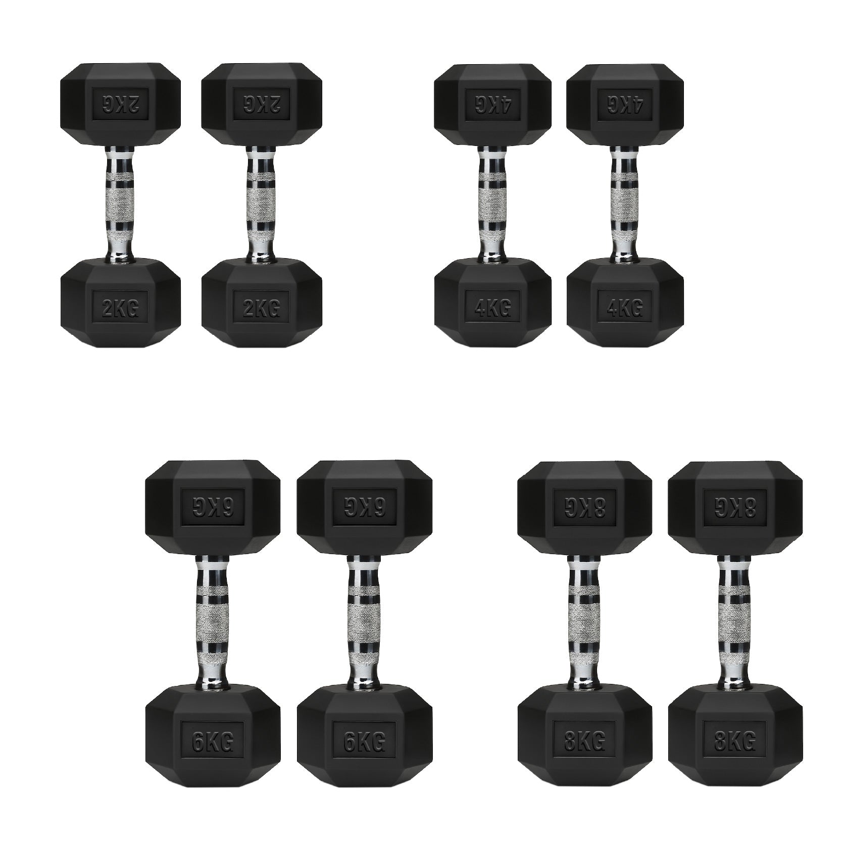 Hex Dumbbell Set 4 Pair with A5 Tier Rack
