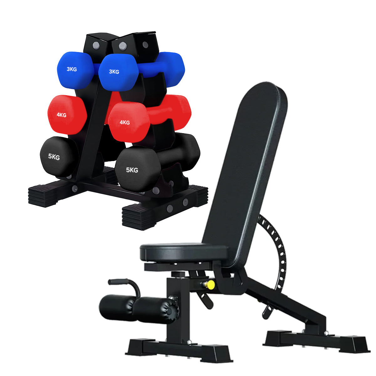 3 Tier Neoprene Hex Dumbbell Tree Rack – Heavy Duty Dumbbell Storage Rack for Home Gym
