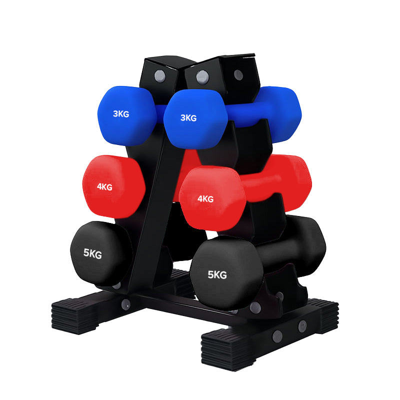 3 Tier Neoprene Hex Dumbbell Tree Rack – Heavy Duty Dumbbell Storage Rack for Home Gym