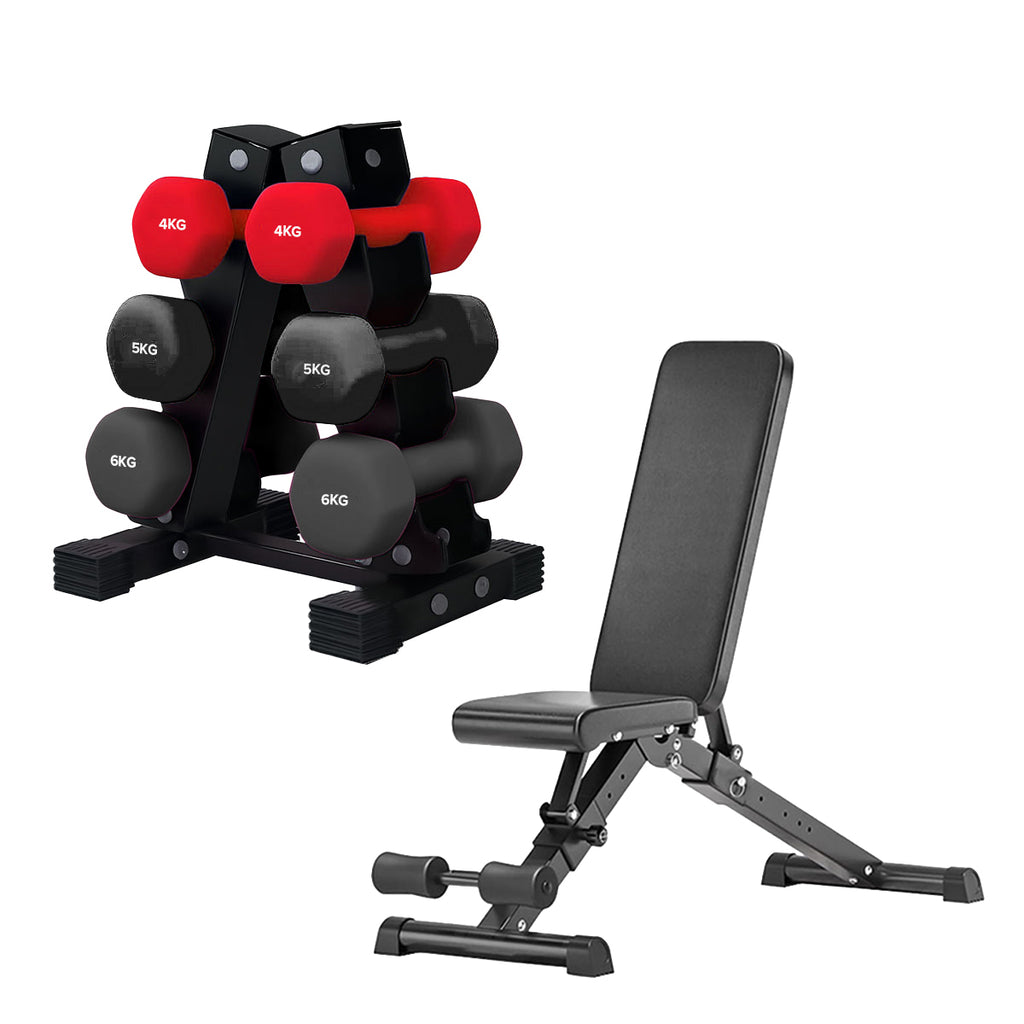 3 Tier Neoprene Hex Dumbbell Tree Rack – Heavy Duty Dumbbell Storage Rack for Home Gym