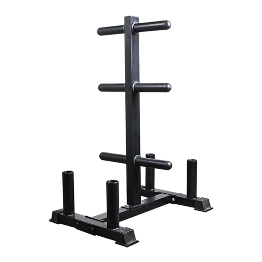 Multi-tier Olympic weight tree and bar stand for UK home gyms