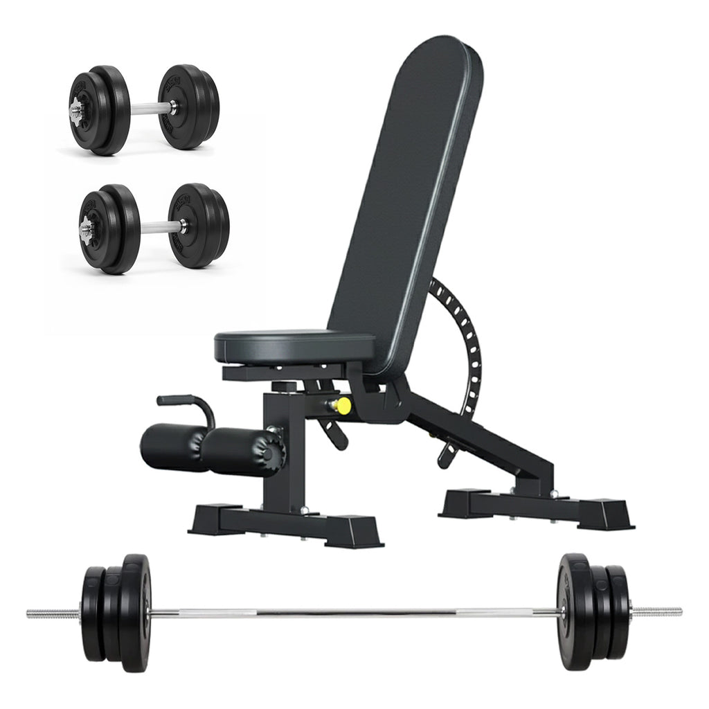 Adjustable Dumbbells & Barbell Set 65kg – 2-in-1 Free Weights for Home Gym