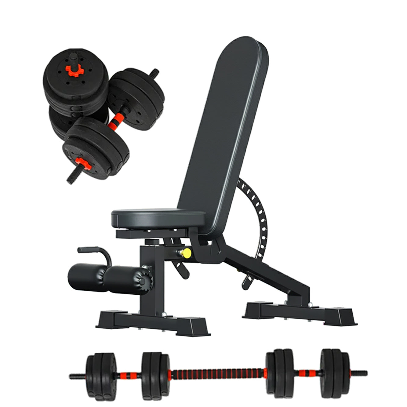 Adjustable Dumbbells & Barbell Set (20 kg / 25 kg / 30 kg) – 2-in-1 Home Gym Free Weights