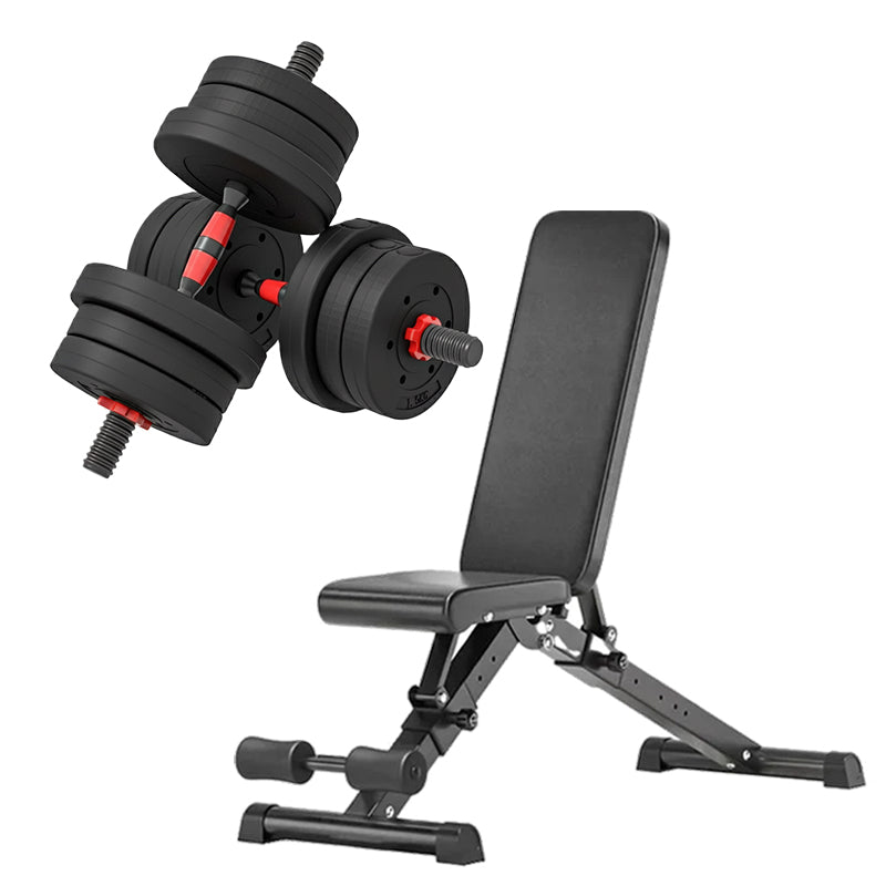 Adjustable Dumbbells & Barbell Set (20 kg / 25 kg / 30 kg) – 2-in-1 Home Gym Free Weights