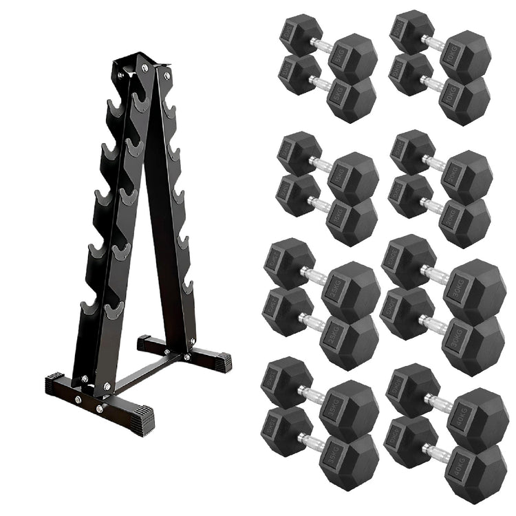 Hex Dumbbell Set with Rack ( 2.5kg to 60kg ) | in UK