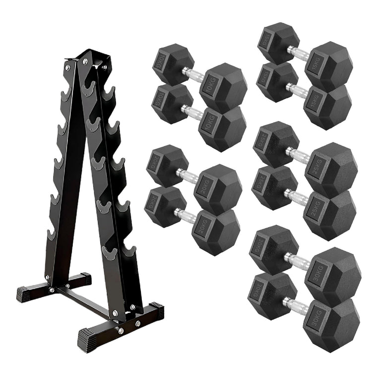 Hex Dumbbell Set with Rack ( 2.5kg to 60kg ) | in UK
