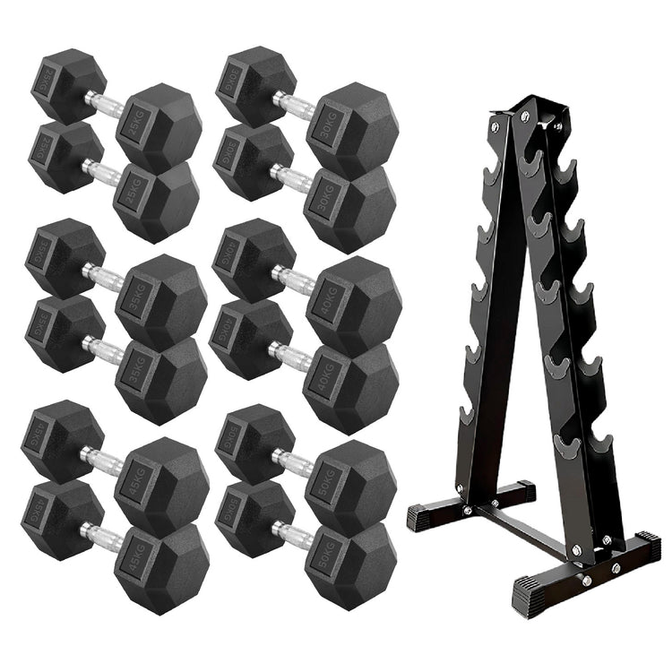 Hex Dumbbell Set with Rack ( 2.5kg to 60kg ) | in UK