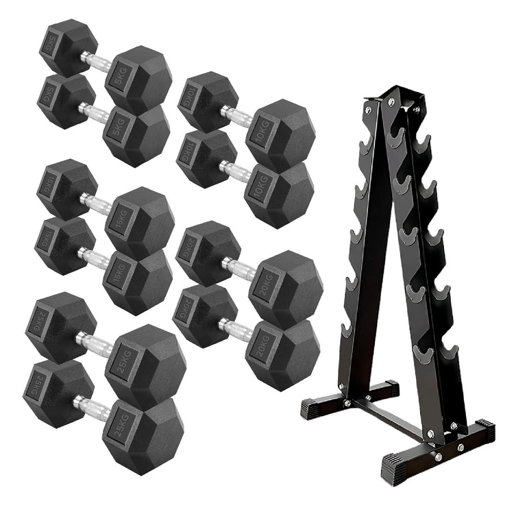 Hex Dumbbell Set with Rack ( 2.5kg to 60kg ) | in UK