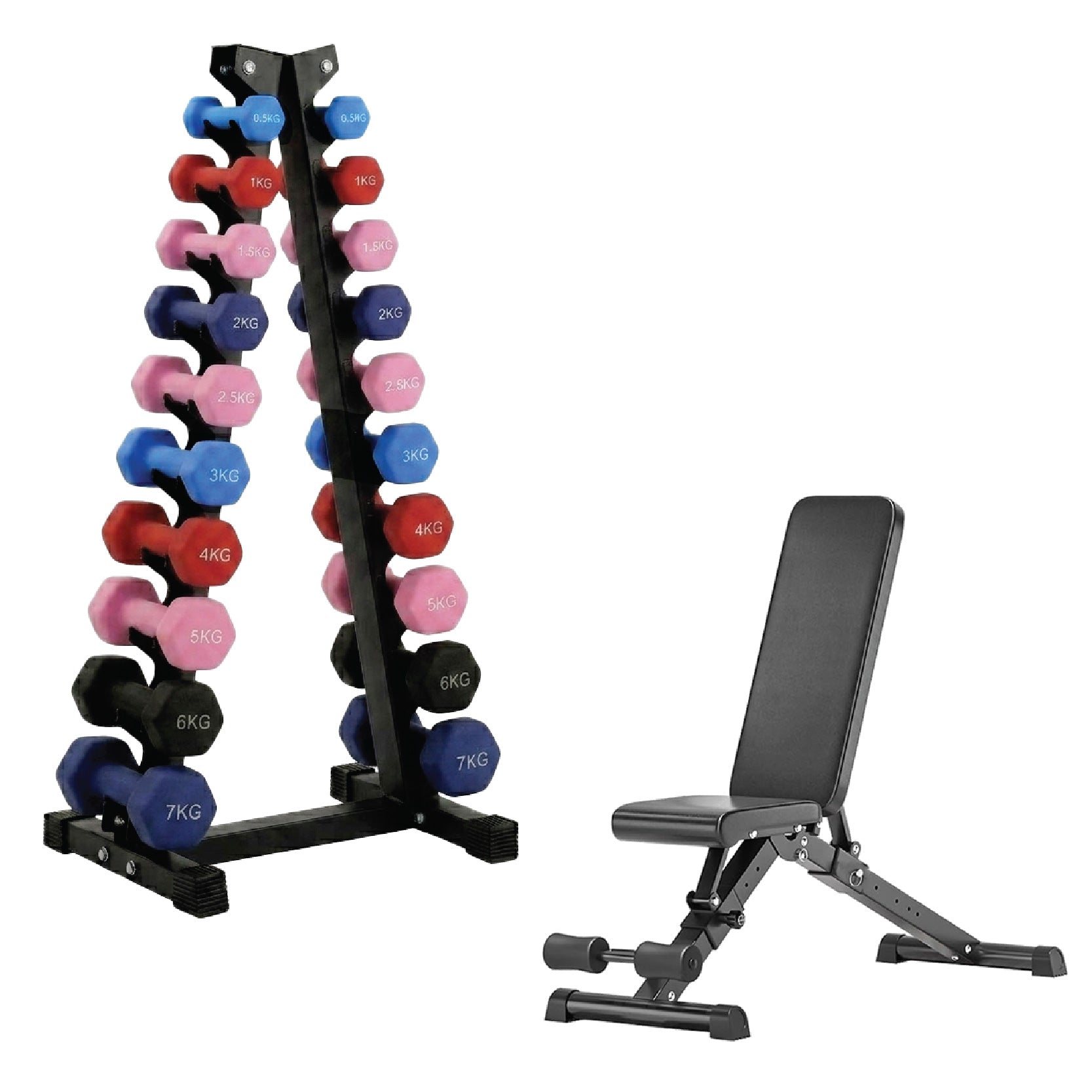 Neoprene Dumbbell 10 Tree Rack