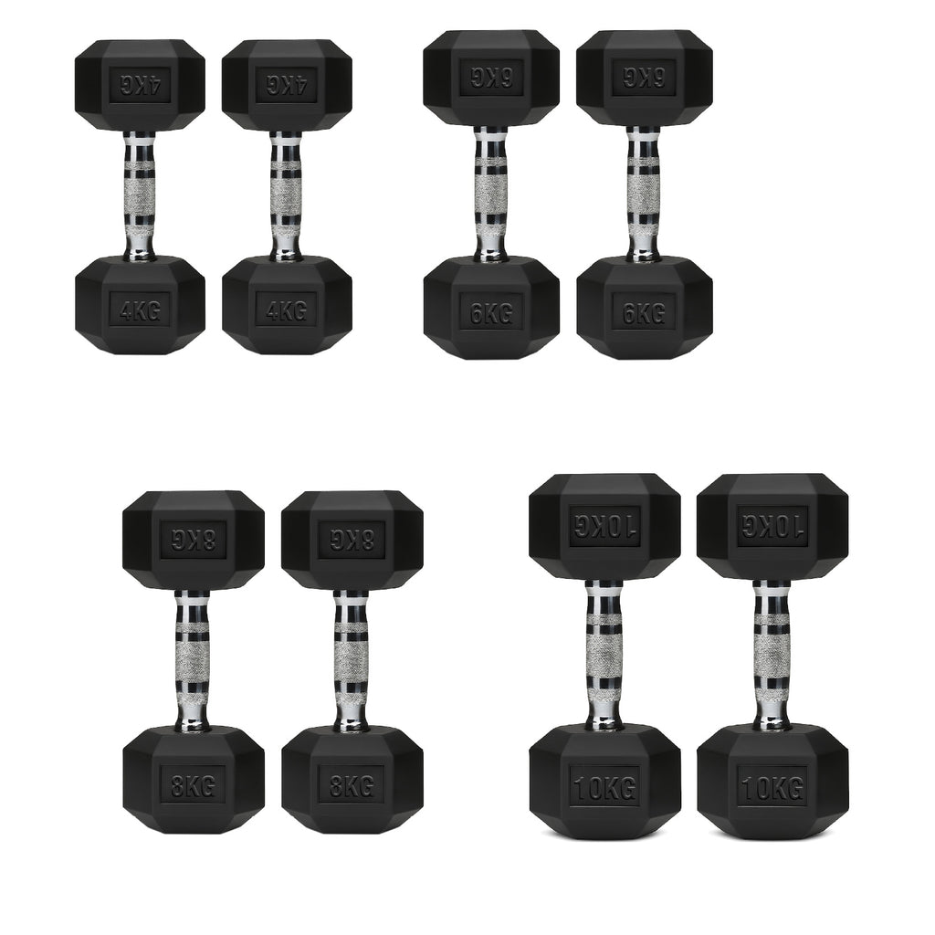 Hex Dumbbell Set 4 Pair with A5 Tier Rack