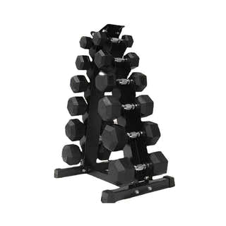 Hex Dumbbell Set 6 Pairs with A6 Tree Rack