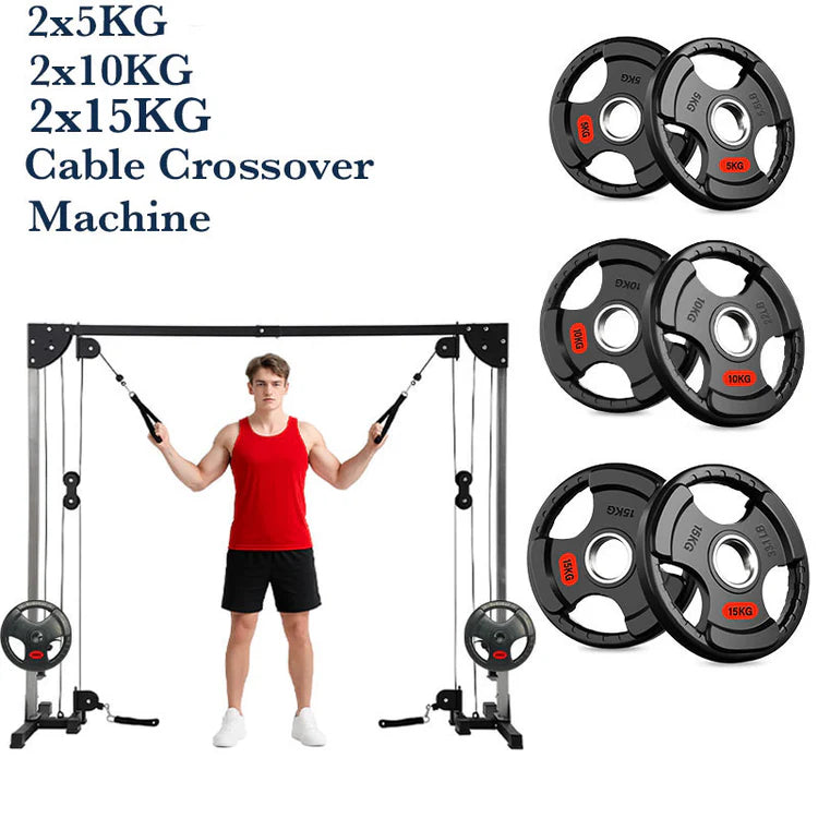 Home Gym Cable Crossover Machine – Adjustable Dual Pulley System