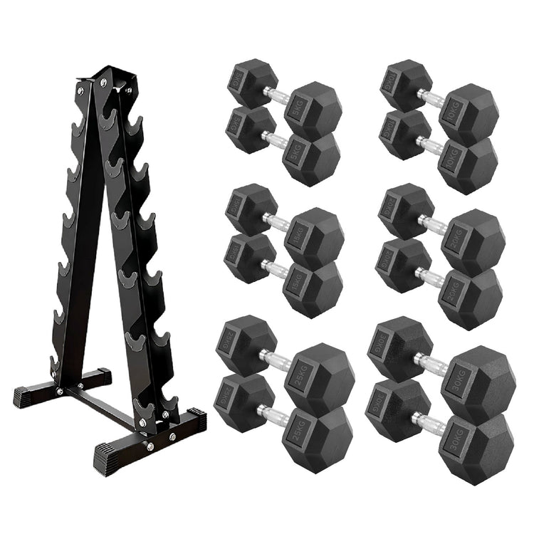 Hex Dumbbell Set with Rack ( 2.5kg to 60kg ) | in UK