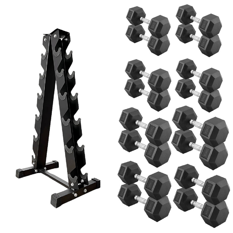 Hex Dumbbell Set with Rack ( 2.5kg to 60kg ) | in UK