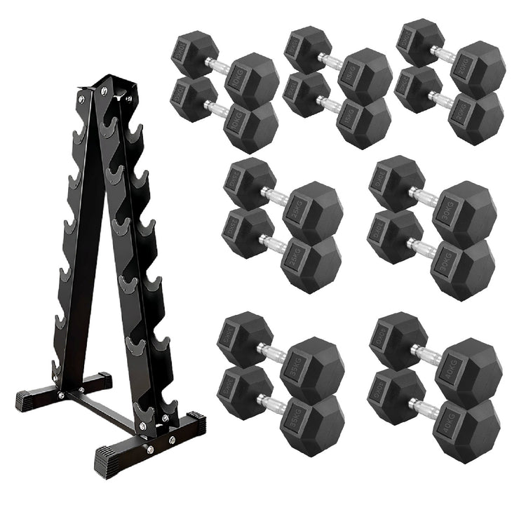 Hex Dumbbell Set with Rack ( 2.5kg to 60kg ) | in UK