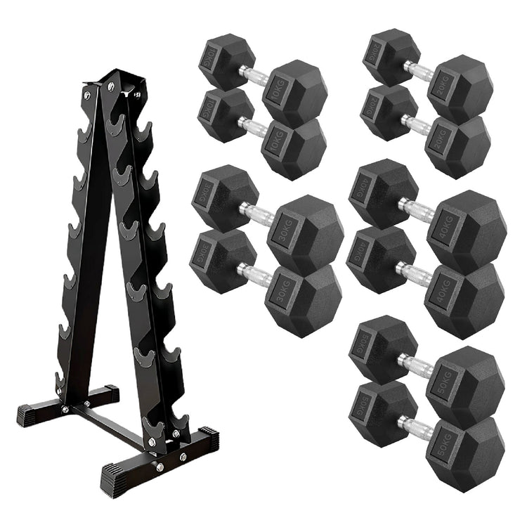 Hex Dumbbell Set with Rack ( 2.5kg to 60kg ) | in UK