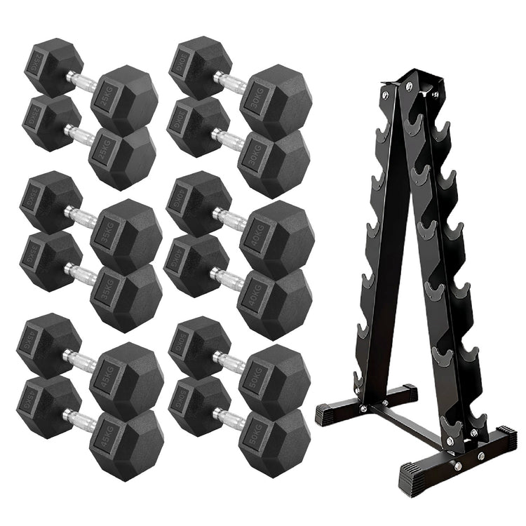 Hex Dumbbell Set with Rack ( 2.5kg to 60kg ) | in UK