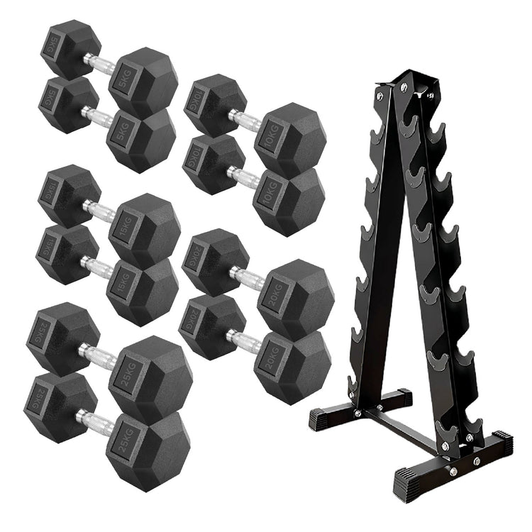 Hex Dumbbell Set with Rack ( 2.5kg to 60kg ) | in UK