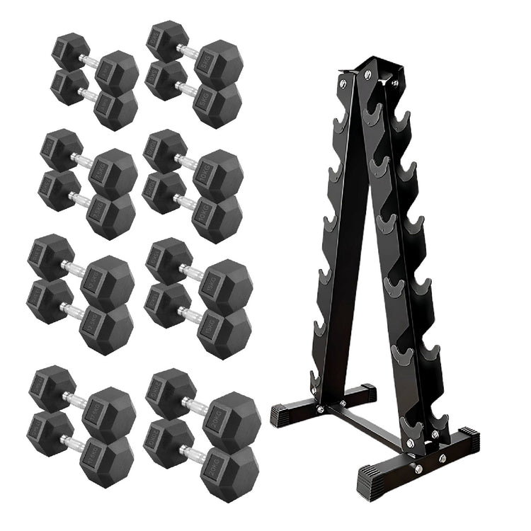 Hex Dumbbell Set with Rack ( 2.5kg to 60kg ) | in UK