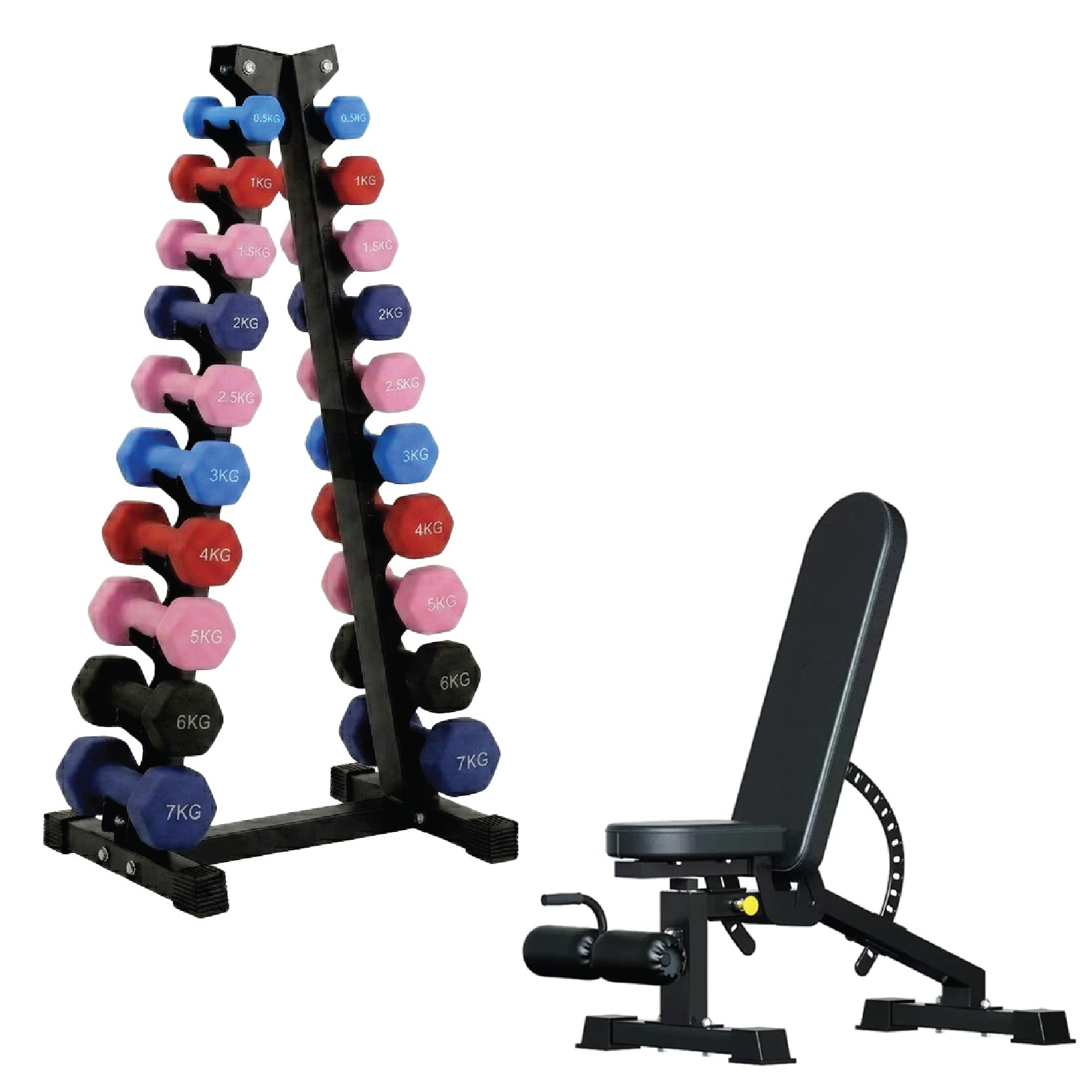 Neoprene Dumbbell 10 Tree Rack