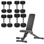 Hex Dumbbell Set 4 Pair with A5 Tier Rack