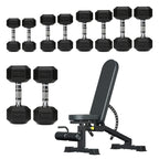 Hex Dumbbell Set – 5 Pairs with 5-Tier Tree Rack