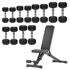 Hex Dumbbell Set – 6 Pairs with A6 Tree Rack in UK