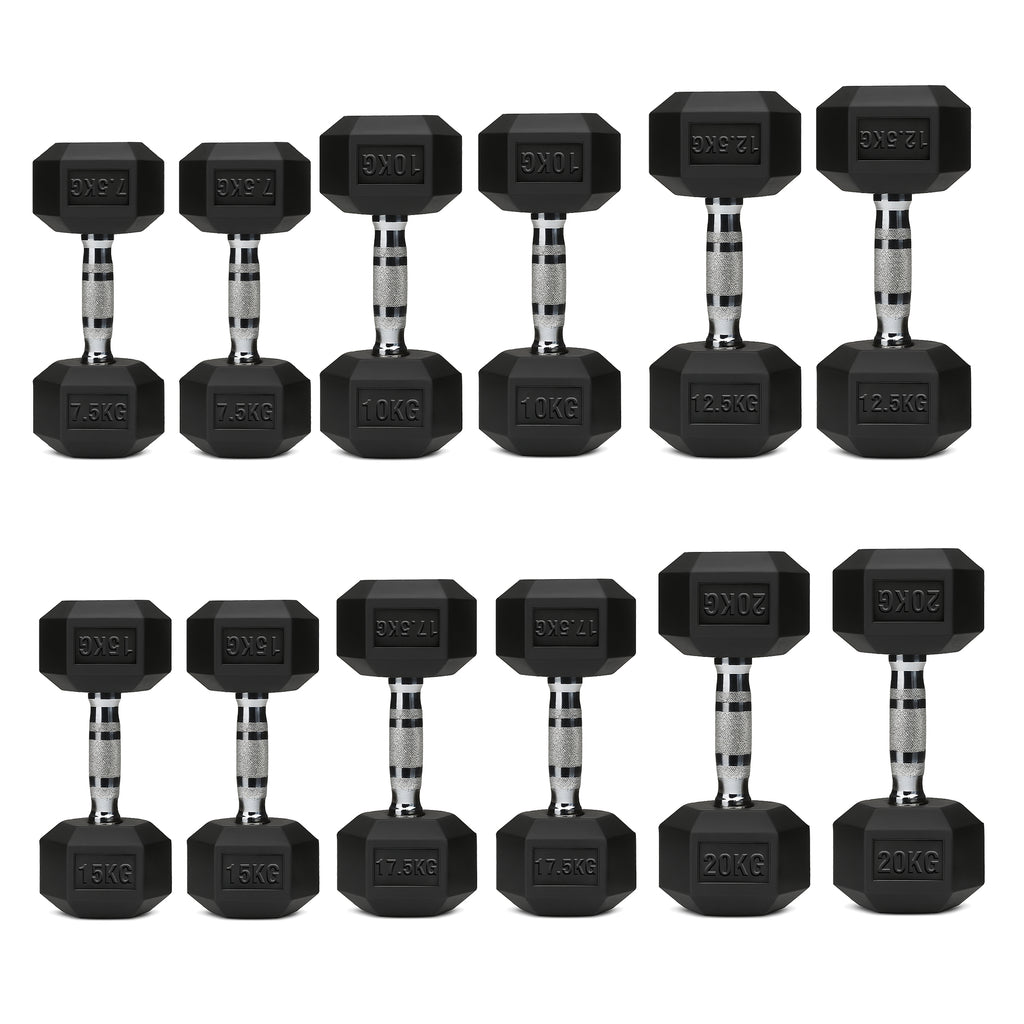 Hex Dumbbell Set – 6 Pairs with A6 Tree Rack in UK