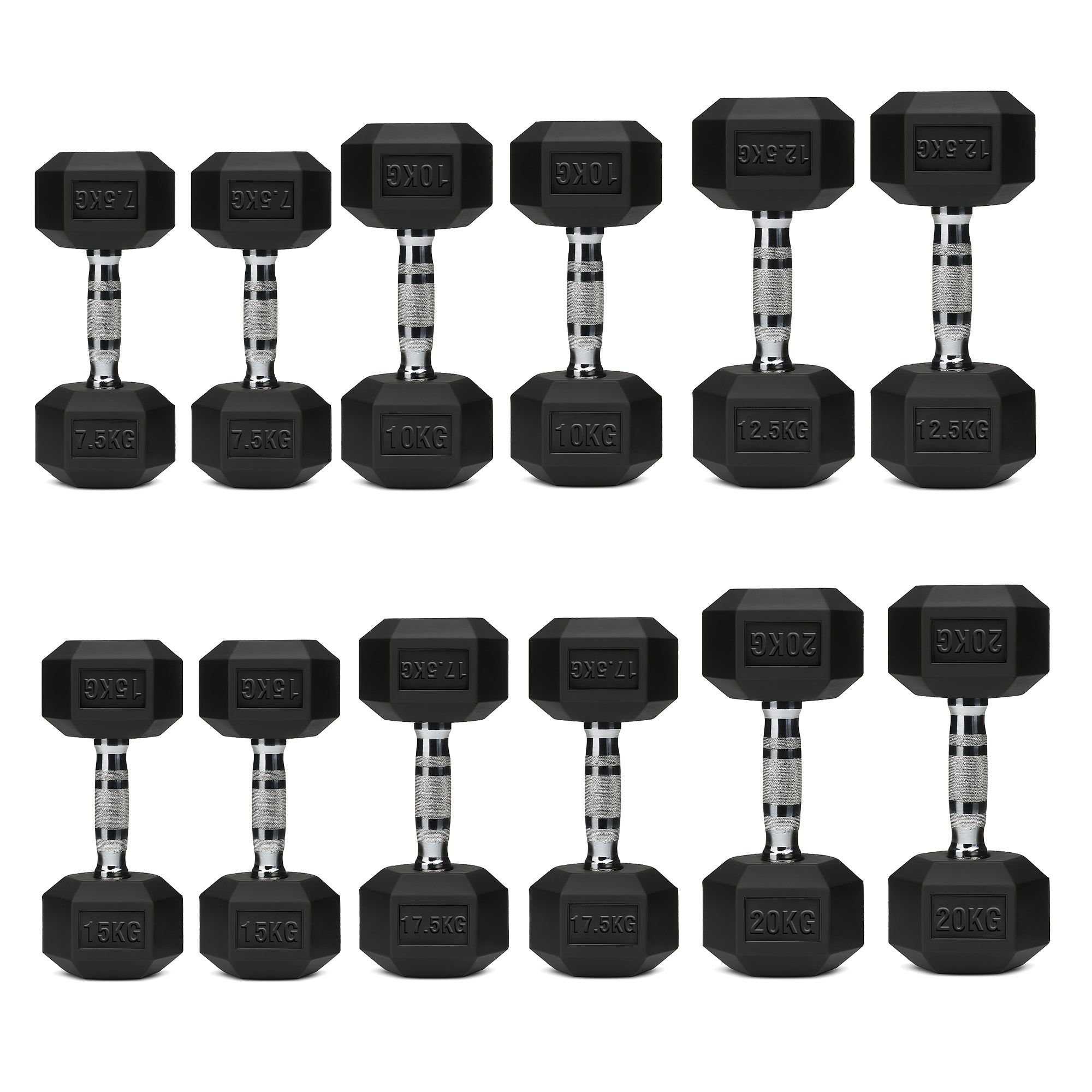 Hex Dumbbell Set – 6 Pairs with A6 Tree Rack in UK