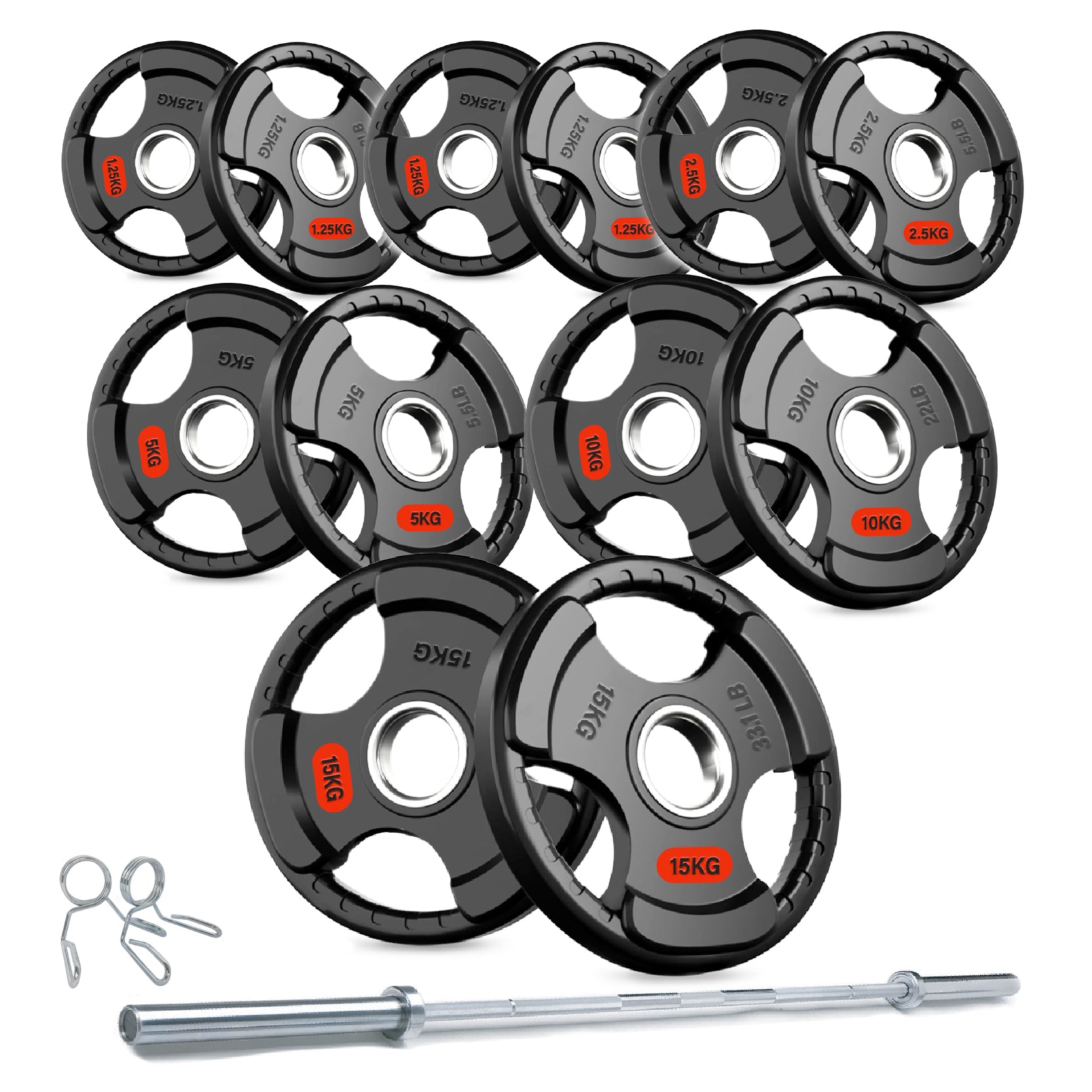 Tri Grip Cast Iron Weight Plates | 1.25kg to 25kg in UK