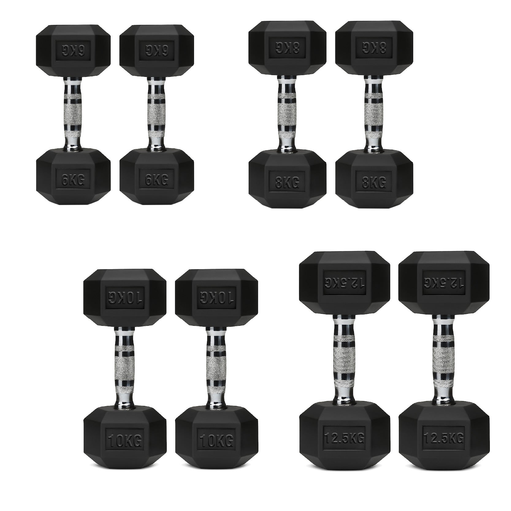 Hex Dumbbell Set 4 Pair with A5 Tier Rack