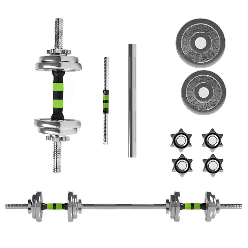 20kg Adjustable Steel Dumbbell Set – Walnut Handle Free Weights for Home Gym