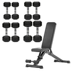 Hex Dumbbell Set 4 Pair with A5 Tier Rack