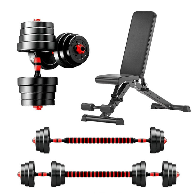 Adjustable Dumbbells & Barbell Set (20 kg / 25 kg / 30 kg) – 2-in-1 Home Gym Free Weights