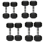 Hex Dumbbell Set 4 Pair with A5 Tier Rack