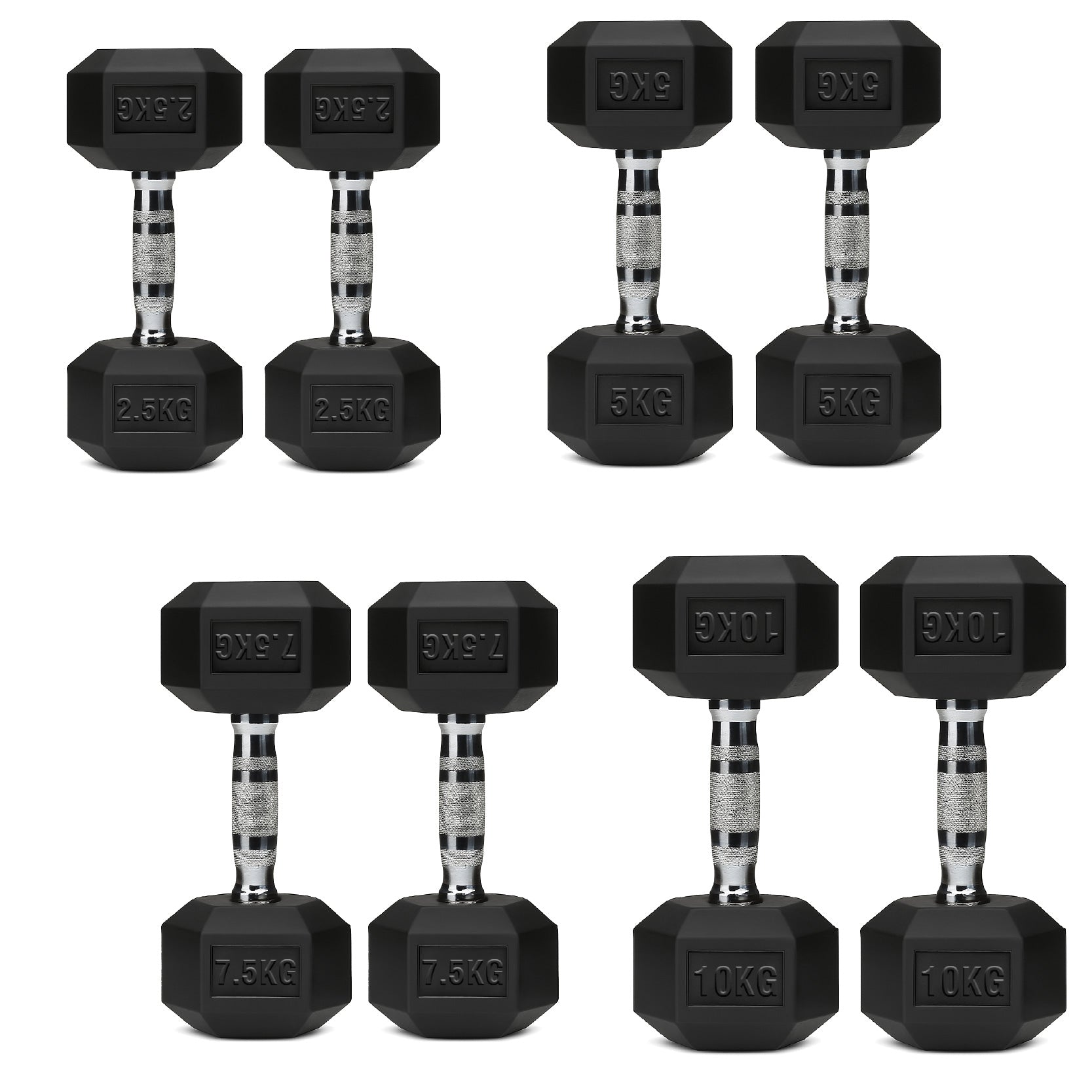 Hex Dumbbell Set 4 Pair with A5 Tier Rack