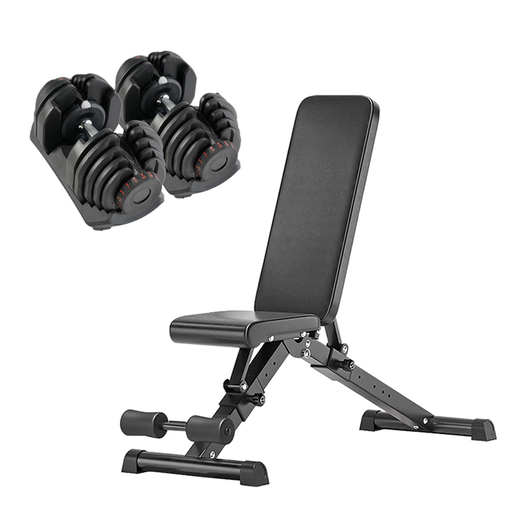 Adjustable Dumbbell Foldable Bench Set