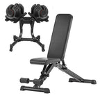 Adjustable Dumbbell Set with Foldable Bench