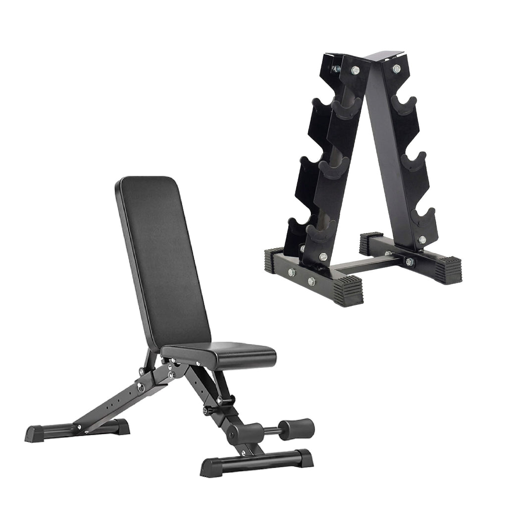 3 Pair Hex Dumbbell Set with 3 Tier Tree Rack