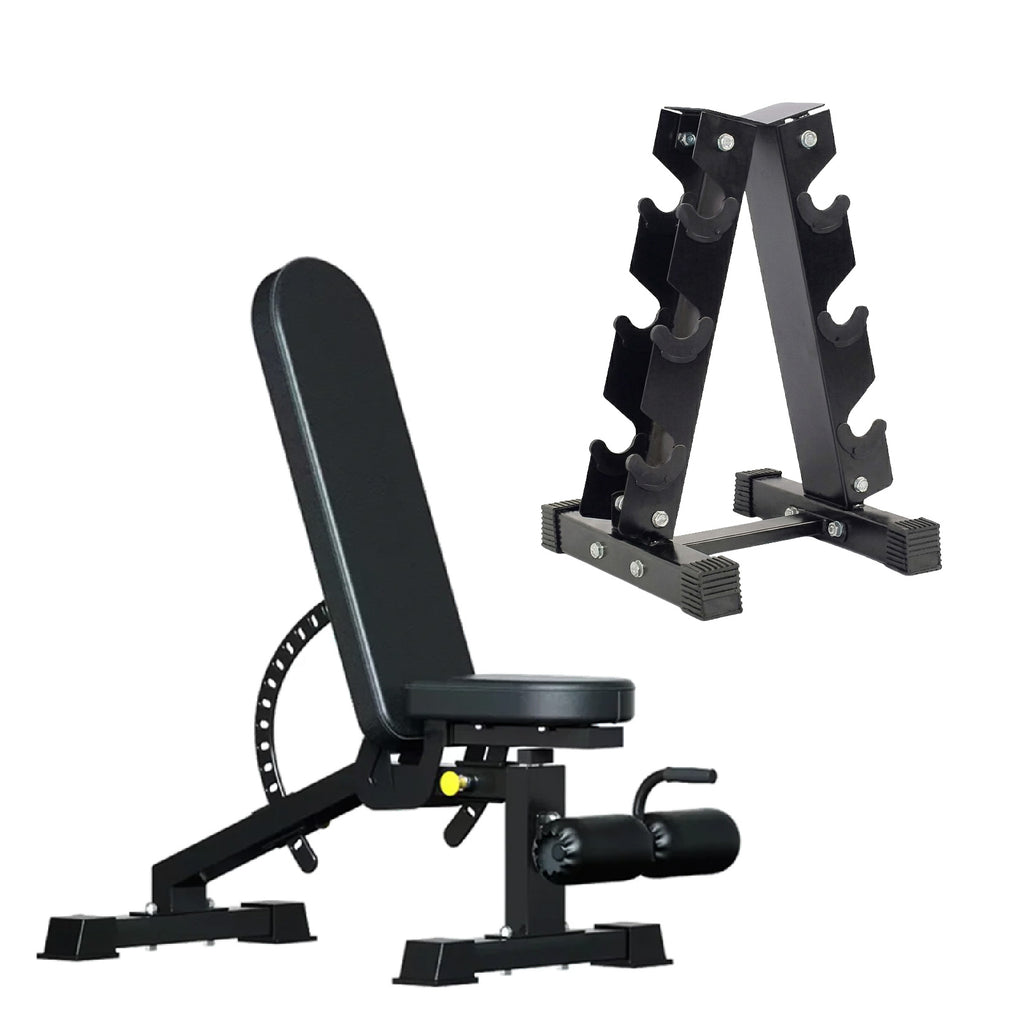 3 Pair Hex Dumbbell Set with 3 Tier Tree Rack