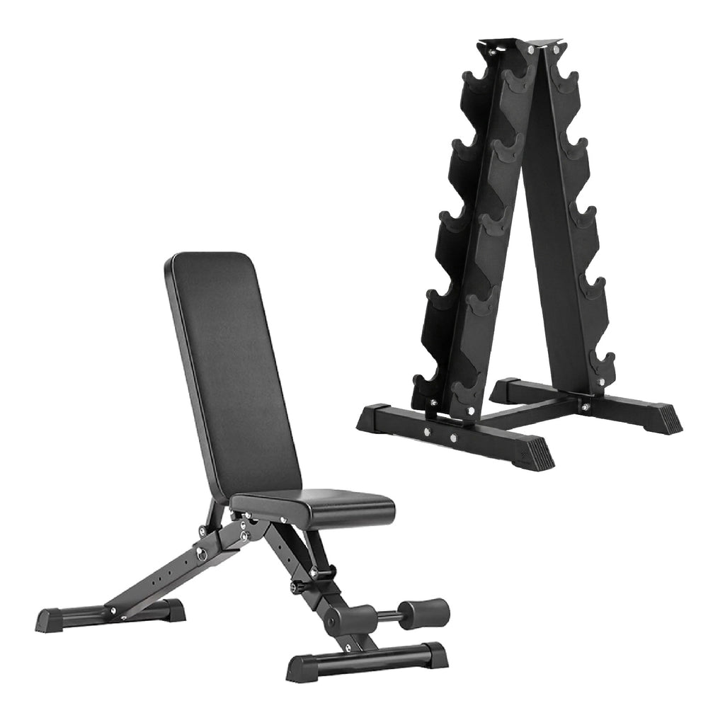 5 Tier Hex Dumbbell Set with Rack