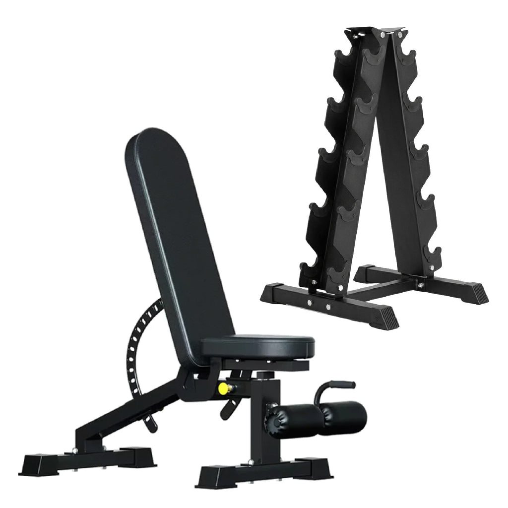 5 Tier Hex Dumbbell Set with Rack
