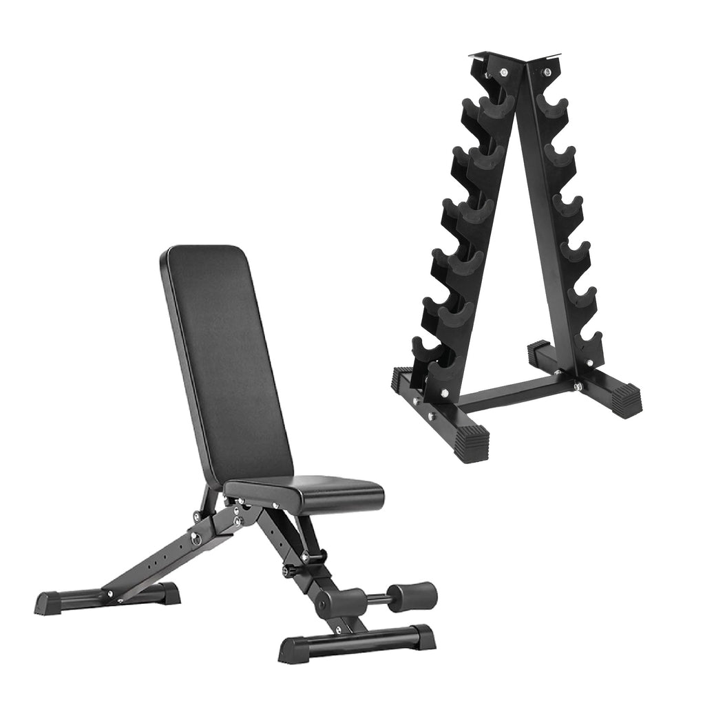 Hex Dumbbell Set 6 Pairs with A6 Tree Rack