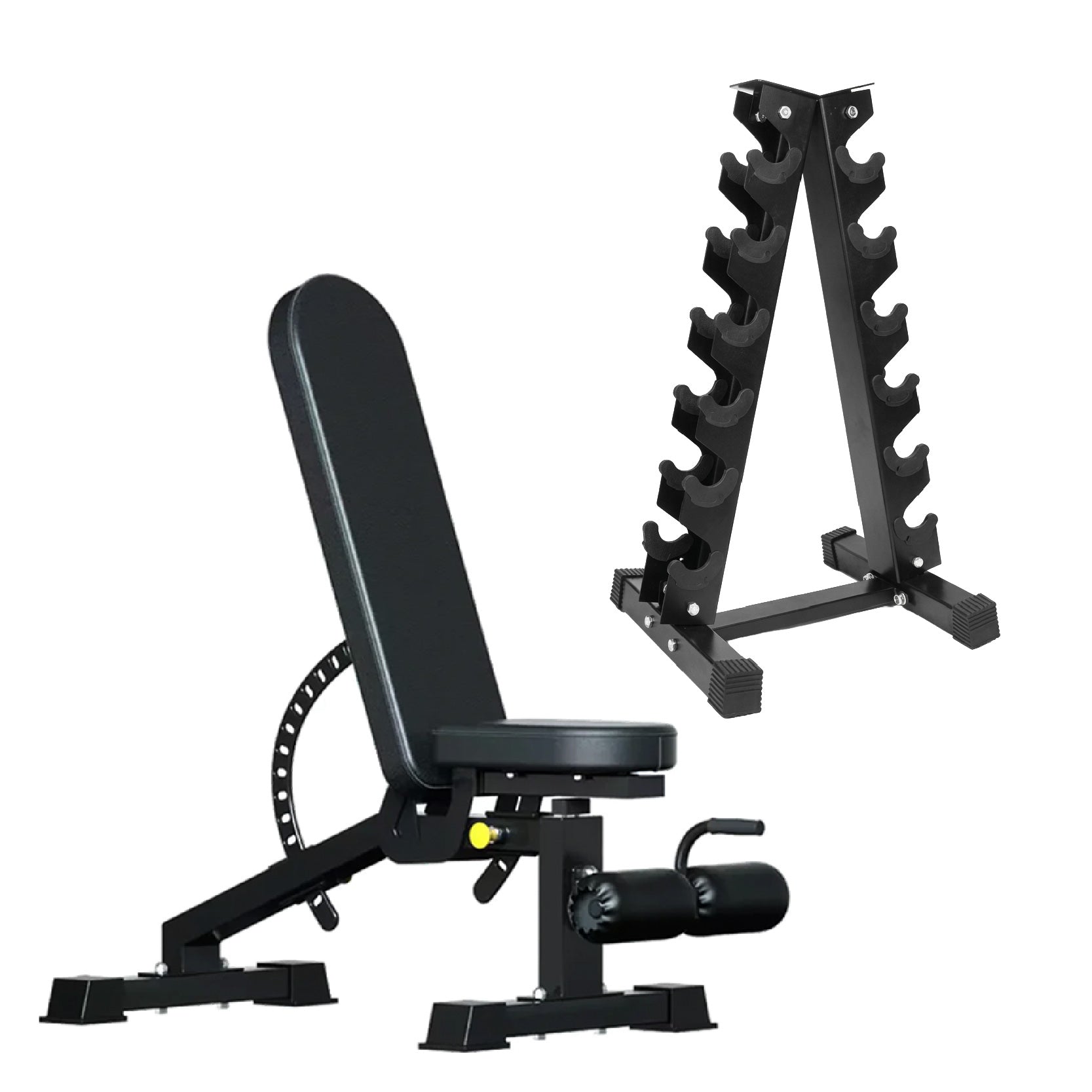 Hex Dumbbell Set 6 Pairs with A6 Tree Rack