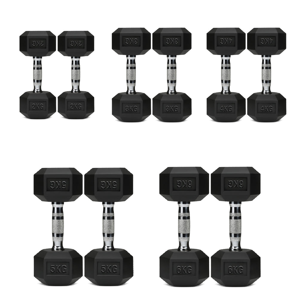 5 Tier Hex Dumbbell Set with Rack