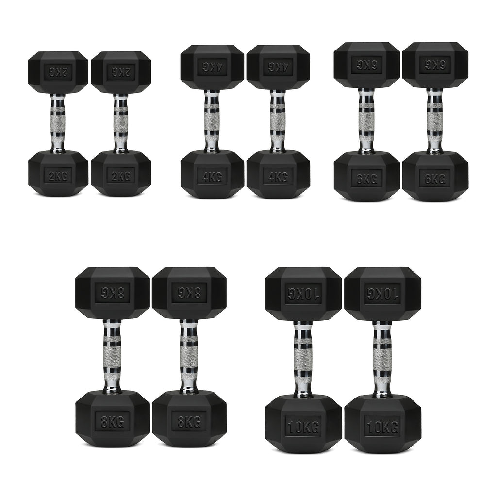5 Tier Hex Dumbbell Set with Rack