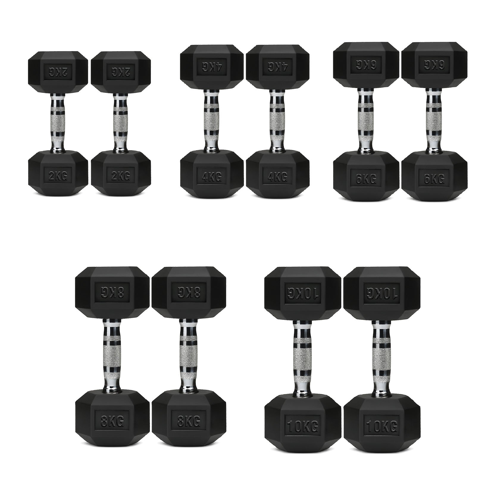 5 Tier Hex Dumbbell Set with Rack