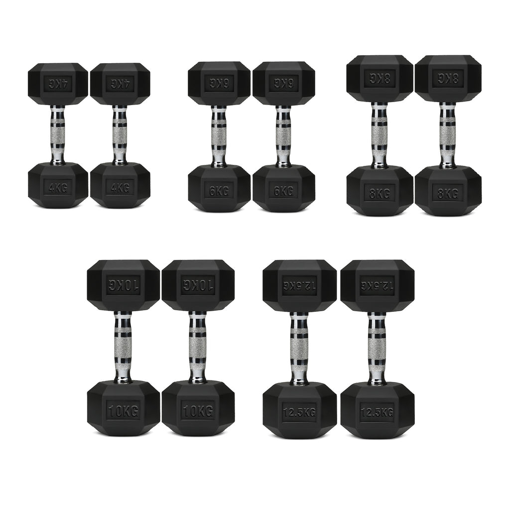 5 Tier Hex Dumbbell Set with Rack