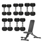 5 Tier Hex Dumbbell Set with Rack